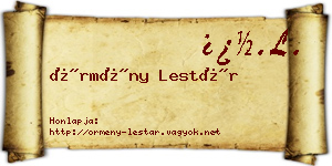 Örmény Lestár névjegykártya